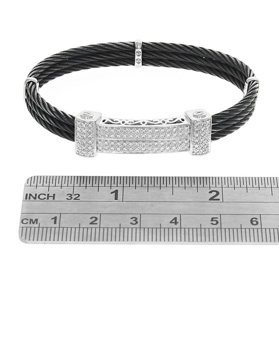 Diamond Pave Station Cable Bracelet